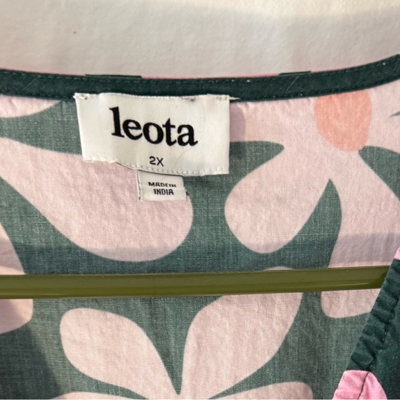 Leota Zariah Empire Waist Mini Dress 2X Floral Cotton Pockets - Picture 6 of 10